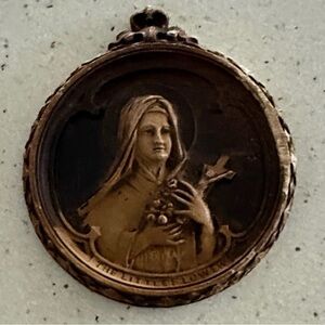 Antique Saint Wooden Plaque